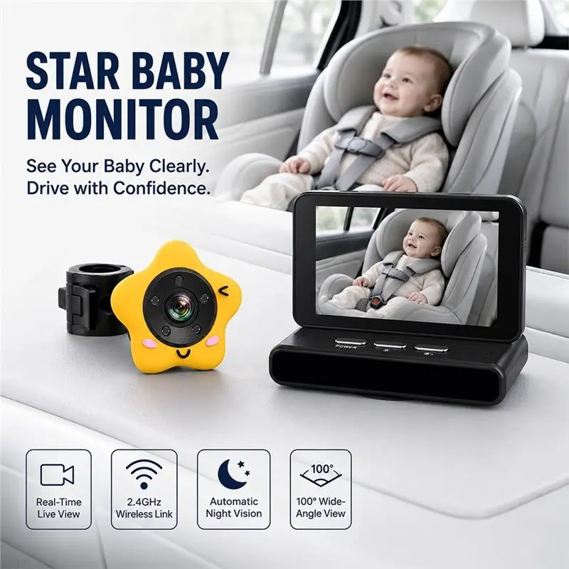 Y42A-XC01 Smart Baby Monitor With Camera - Wireless HD Video Transmission , Night Camera , Temperature Sensor Screen Rotate