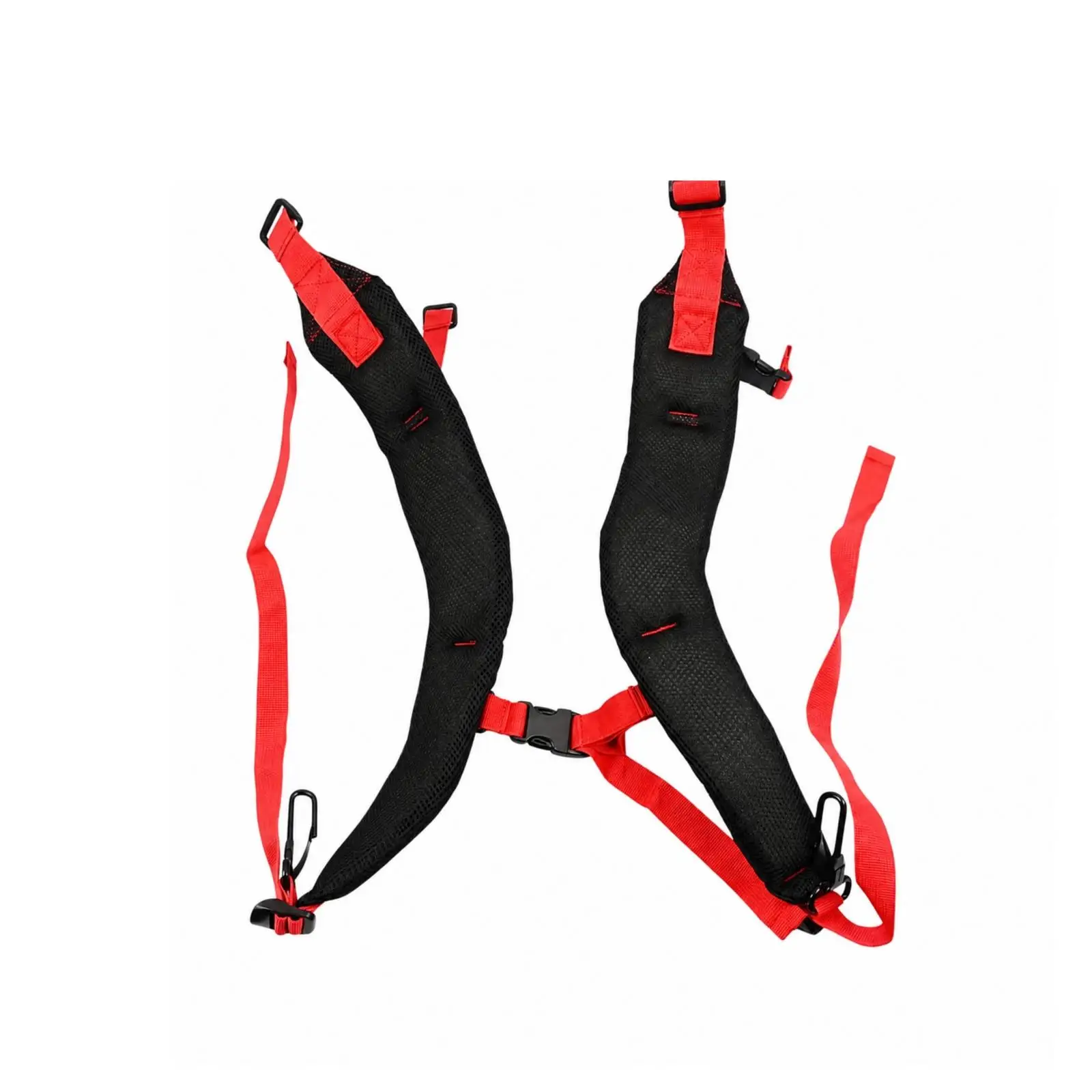 Polyester Blower Replacement Strap for Backpack Gas Leaf Blower Padded Shoulder Harness with Metal Clips Adjustable Red Black