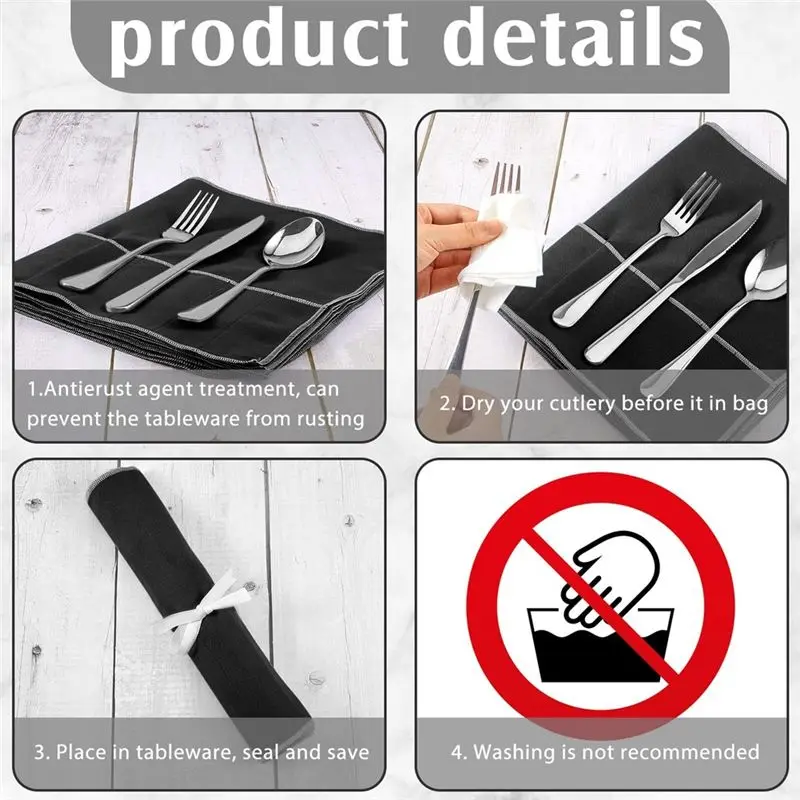 ABKS-Silver Storage Bags Silver Storage Cloth Felt Flatware Organizer Anti Tarnish Silver Protector Bags