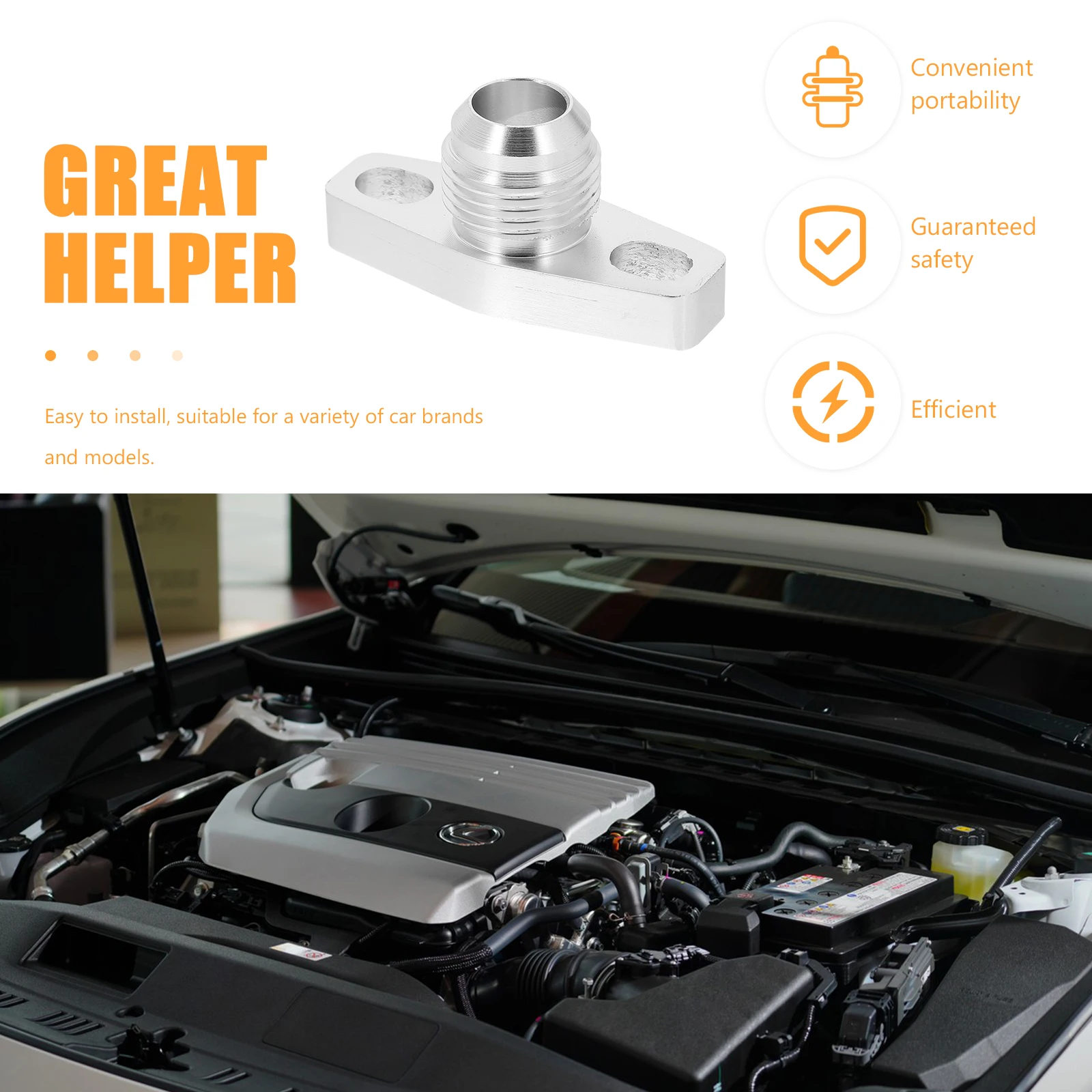 

Turbo Oil Return Drain Flange An10 Aluminum Alloy Turbocharger Fitting Replacement Auto Part Oil Return Flange