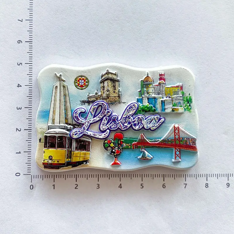 Portugal Lisbon Refrigerator Magnet Creative Landmark Scenery 3D Magnetic Travel Souvenir