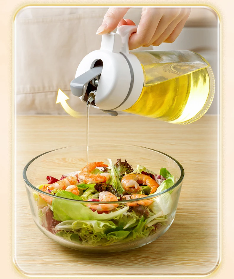 زجاجة موزع زيت الزيتون، زجاجة زيت قابلة للطي تلقائيًا، حاوية زجاجية للمطبخ لصلصة الصويا، رذاذ زيت الطبخ لشراب القهوة، مانعة للتسرب