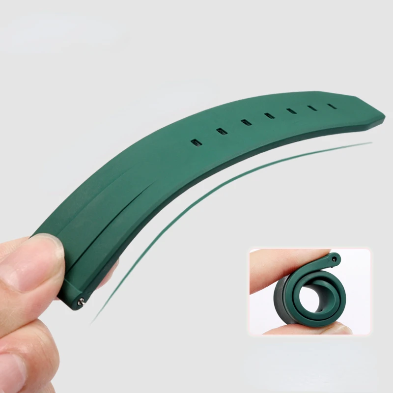 Non-Dust Silicone Watch Strap for Rolex Black Green Blue Water Ghost Daytona Yacht Famous Log Waterproof Sweat-Proof Watchband