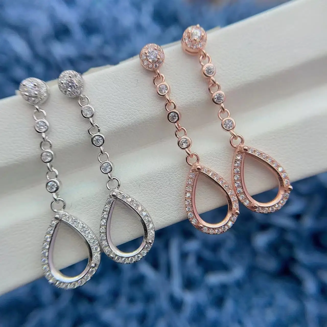 MeiBaPJ البطانة قطرة الماء شكل 8*12 مللي متر S925 الفضة النقية لتقوم بها بنفسك ضوء الفاخرة شرابة القرط المرأة حلية الزفاف العقيق اليشم مجوهرات