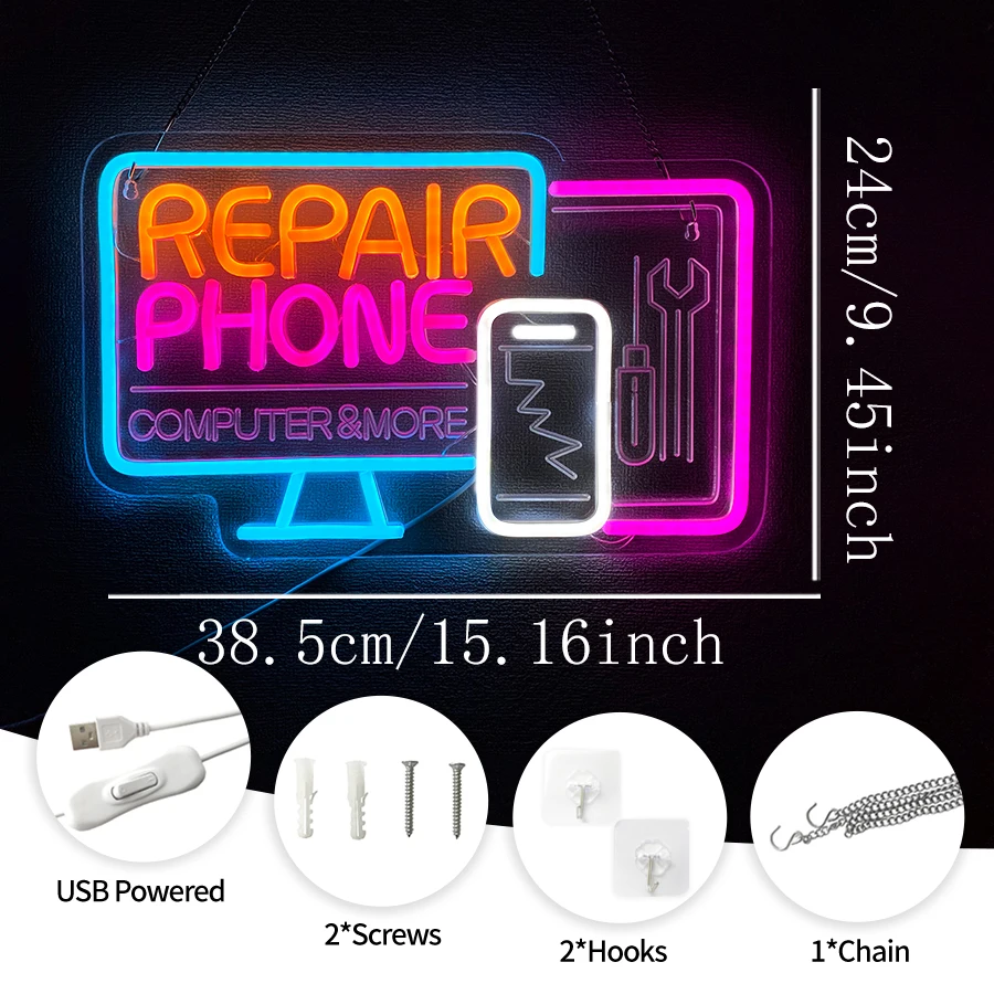 Neon-Schilder für Handy-Repara – Electronics Repair Shops Bewertung und Preis