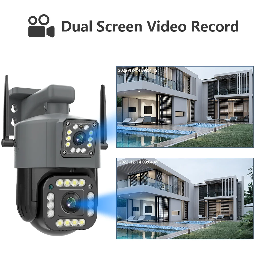 Imagem -04 - Yoosee Dual Lens Ptz Wifi Câmera ao ar Livre 4mp Dual Screen Auto Rastreamento à Prova d Água Câmera de Vigilância sem Fio