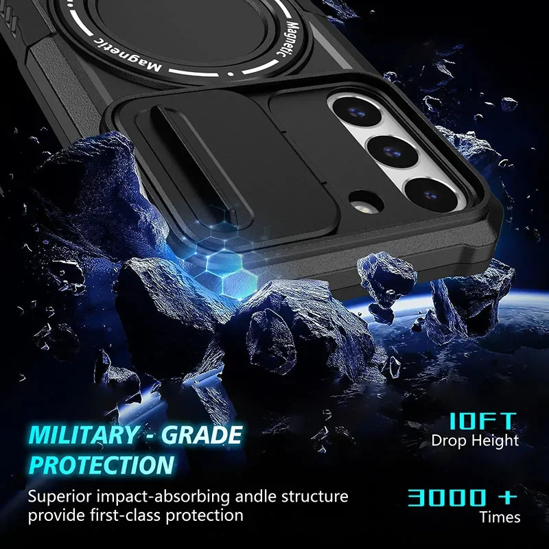 Shockproof Armor Phone Case For Samsung Galaxy S21 S22 S23 S24 S20 Note20 Plus Ultra FE Cover Magsafe Wireless Charge Magnetic