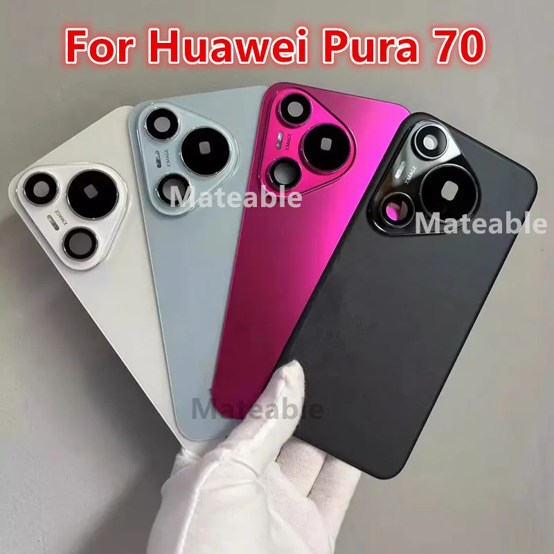 Pura70 P70 batterie couverture arrière pour Huawei Pura 70 boîtier arrière remplacer téléphone réparation pièce de rechange + objectif d'appareil photo