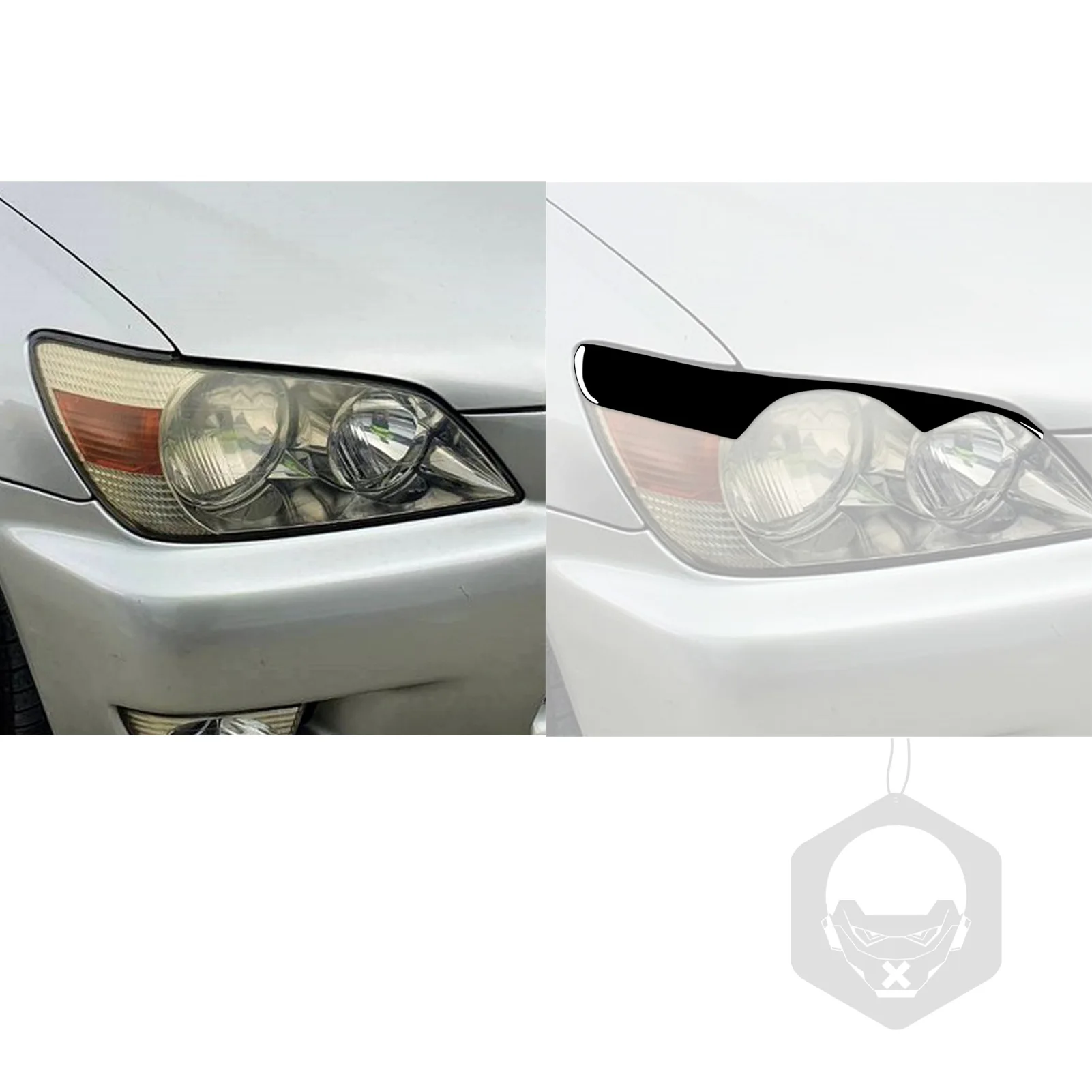 Piano Black Car Front Headlight Eyelid Eyebrow Cover Trim Sticker For Lexus IS300/IS200/RS200/Altezza 98-2005