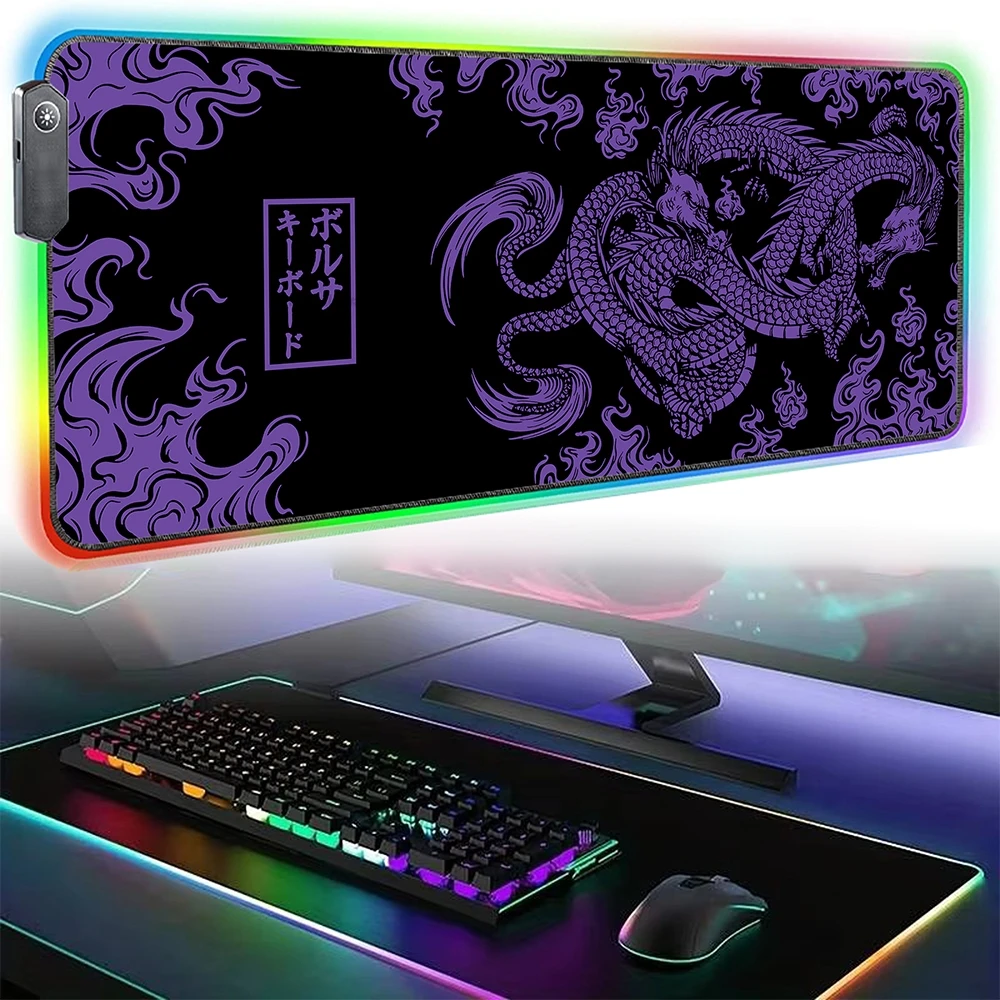 

Gaming RGB Mouse Pad Computer Luminous Mousepad Game Dragon Mouse Mat Gamer Accessories Keyboard Pads Colorful Desk Mat 100X50CM