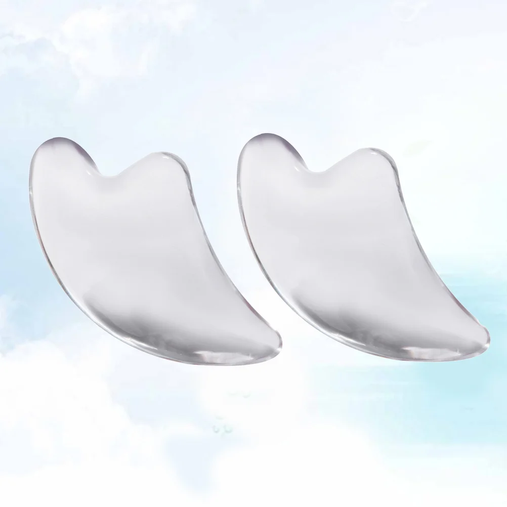 2 Stuks Hars Gua Sha Board Gezichtsmassage Tool Gladde Textuur Ergonomisch Ontwerp voor Nek Gezicht Oog Schouder Huidverzorging