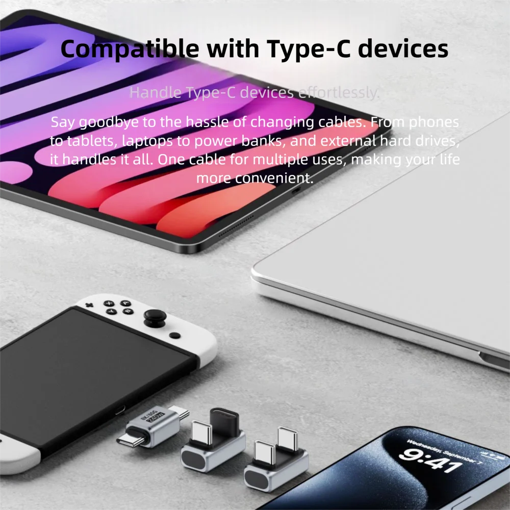 PD 240W USB4.0 Extender 80Gbps Data Transmission USB-C Converter Aluminum Alloy 8K 60HZ Extension Connector for Phone Laptop