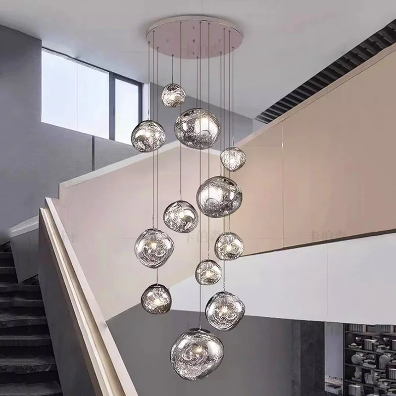 Modern home decor led lights pendant light lamps forstaircase Chandeliers for living room hanging light indoor lighting