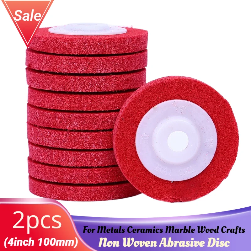 2Pcs 100mm Nylon Fiber Polishing Wheel 4