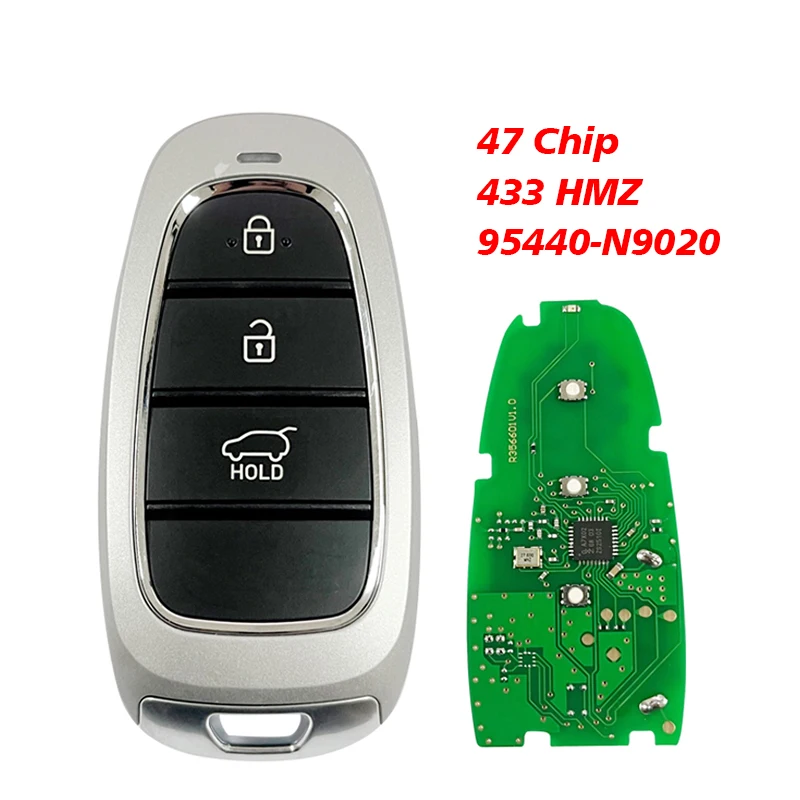 

CN020274 Aftermarket For Hyundai Tucson 2021+ Smart Key 95440-N9020 FOB-4F25 3 Buttons 433MHz 47 Chip