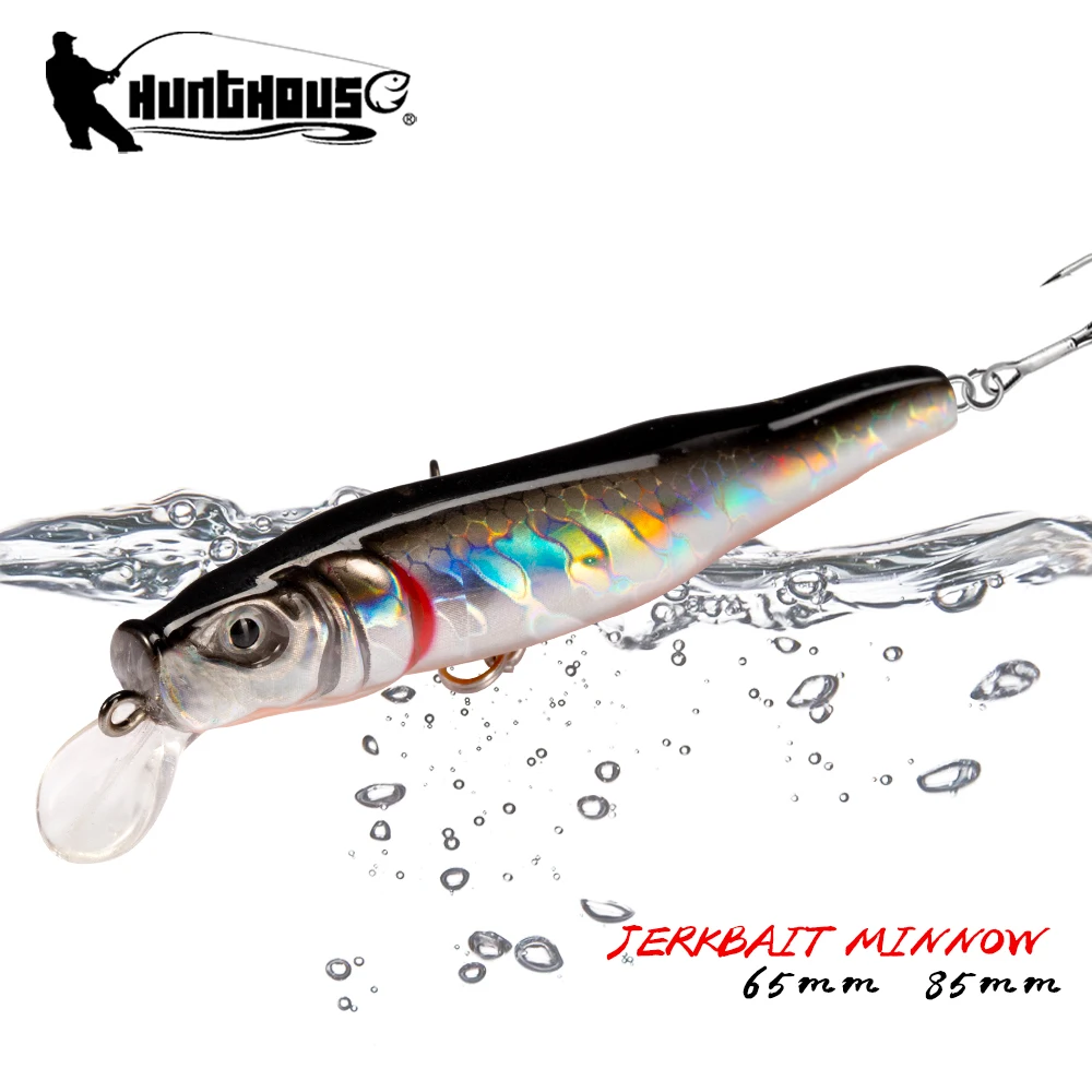 

Hunthouse Fishing Floating Minnow Hard Crank Lure Stickbait65mm/5g 85mm/8.5g Wobbler For Pike Perch Artificial Swimbait Jerkbait