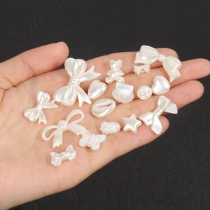 Acrylflächen zur Herstellung von Schmuck, gemischter Stil, Perlen, Blumen, Bogenknoten, Bug, Herz, Muschel, Reiz, Finden von Gelenkzubehör, 50pcs 6 Hauptverkaufsdekoration von Concha - №6
