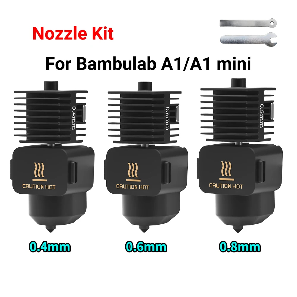 ホットエンドキット BambuLab A1/A1 ミニ高速ホットエンドアセンブリ 0.2/0.4/0.6/0.8 ミリメートル硬化鋼ノズル 3D プリンタ部品