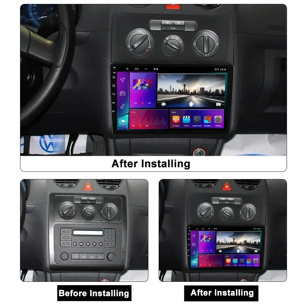 Car Radio Android for Volkswagen Caddy 2K 3 III 2004-2010 Multimedia Player 2Din Car Stereo Autoradio Head Unit Navigation GPS