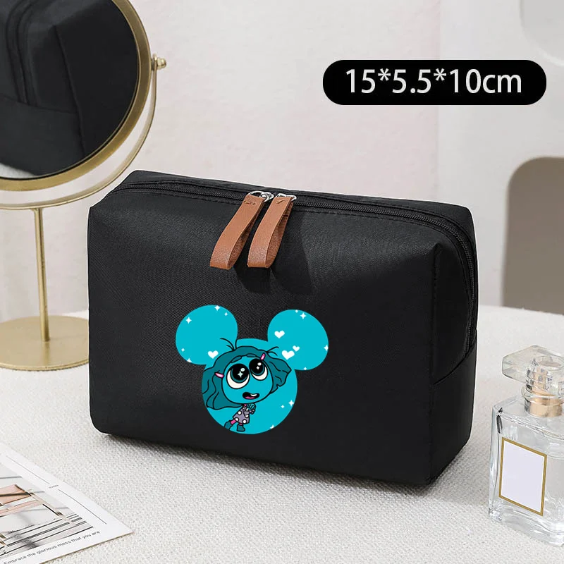 Inside Out2 Riley Joy Women Cosmetic Bag Solid Color Korean Style Makeup Bag Pouch Toiletry Bag Waterproof Makeup Organizer Case