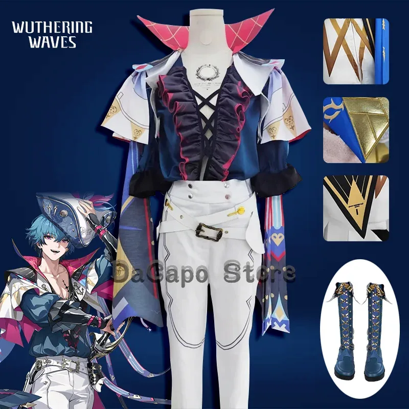 2025 22 wuwa brant cosplay traje peruca sapatos ondas wuthering anime jogo roupas dos homens uniformes festa de halloween fantasia outfit disf