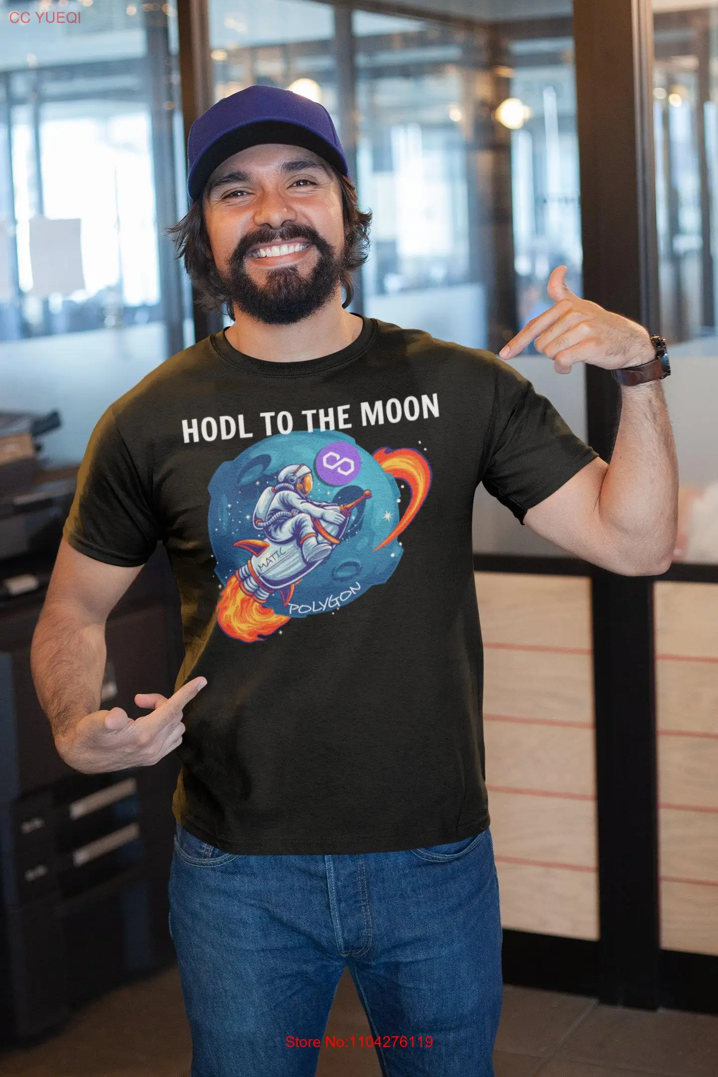 

Polygon HODL to the Moon MATIC T Shirt Crypto Cryptocurrency long or short sleeves