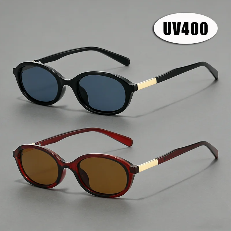 

Fashion Small-Frame Oval Sunglasses High-End Street Style Ladies' Stylish Eyewear Shades UV400 Classic Outdoor Travel Eyewear