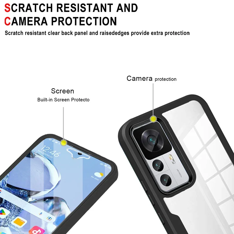 360 Protection Case For Xiaomi Redmi Note 13 12 11 Pro 5G 10 9 9S Redmi 10 10C 12C 13C 4G Shockproof Double Full Body Cover
