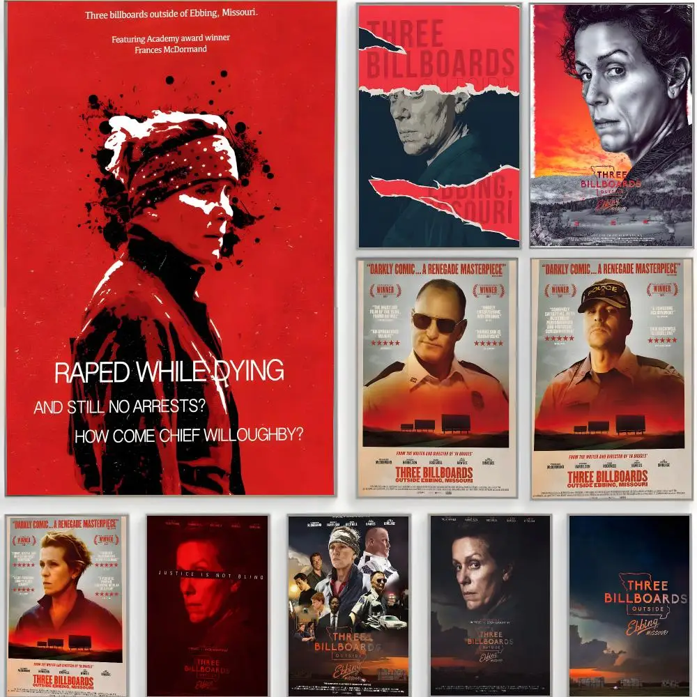 classic movie t-three billboards outside ebbing missouri Poster Classic Wall Art  Home Decor  Peel and Stick Unframed