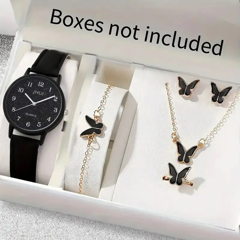 6-piece ladies' elegant quartz watch and minimalist accessory set for daily wear, holidays, and gifts for friends and family