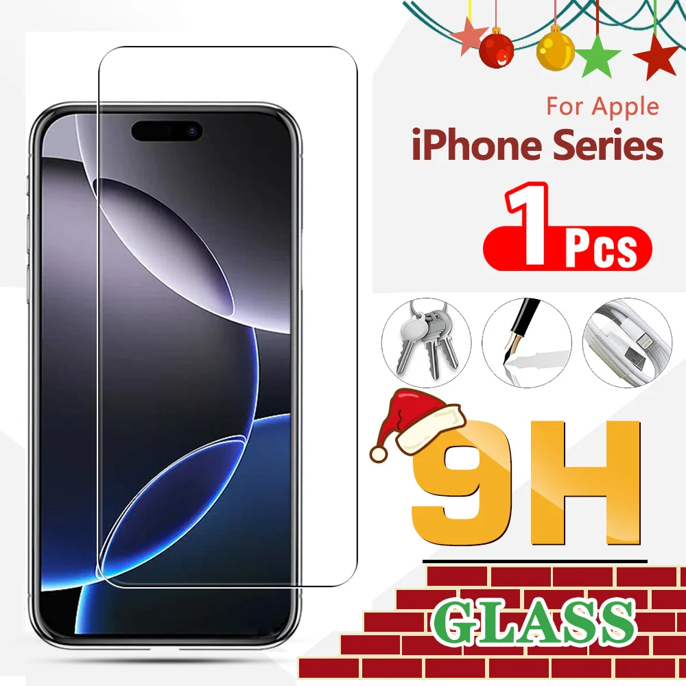 Para iPhone 16 15 14 13 12 Pro Max funda protectora transparente de cristal para Apple iPhone16 16Pro max 16Plus 15promax Protector de pantalla 2024