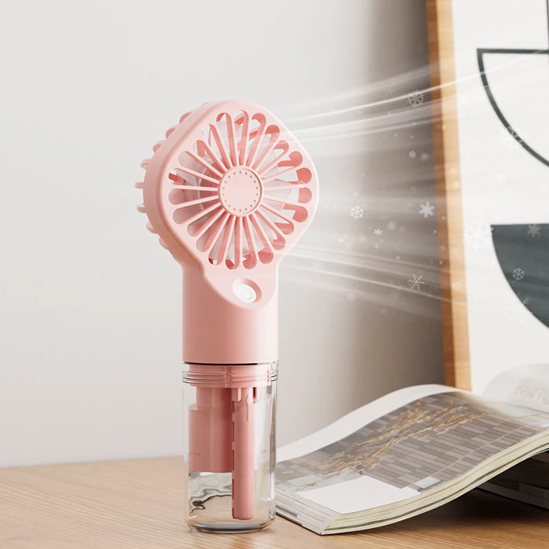 Spray Humidifier Fan Outdoor Mini Handheld Fan USB Rechargeable Fan Portable Ultra-quiet 4 Speed Electric Summer Student Fan