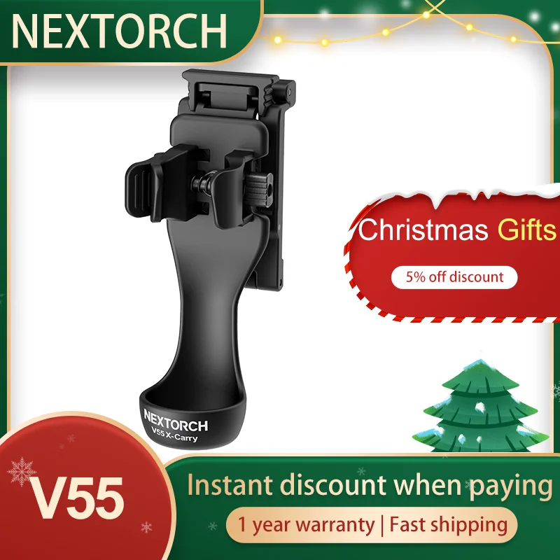 Nextorch V55/ V55L Flashlight Holder,upgraded Innovative Flashlight Carry,360° Rotation,Lightweight，portable，locking function