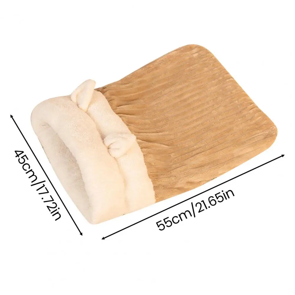 سرير كهف للقطط كيس نوم مريح من القطيفة مع آذان لطيفة للقطط الصغيرة للحيوانات الأليفة سرير نفق مخبأ دافئ للشتاء للكلاب #6