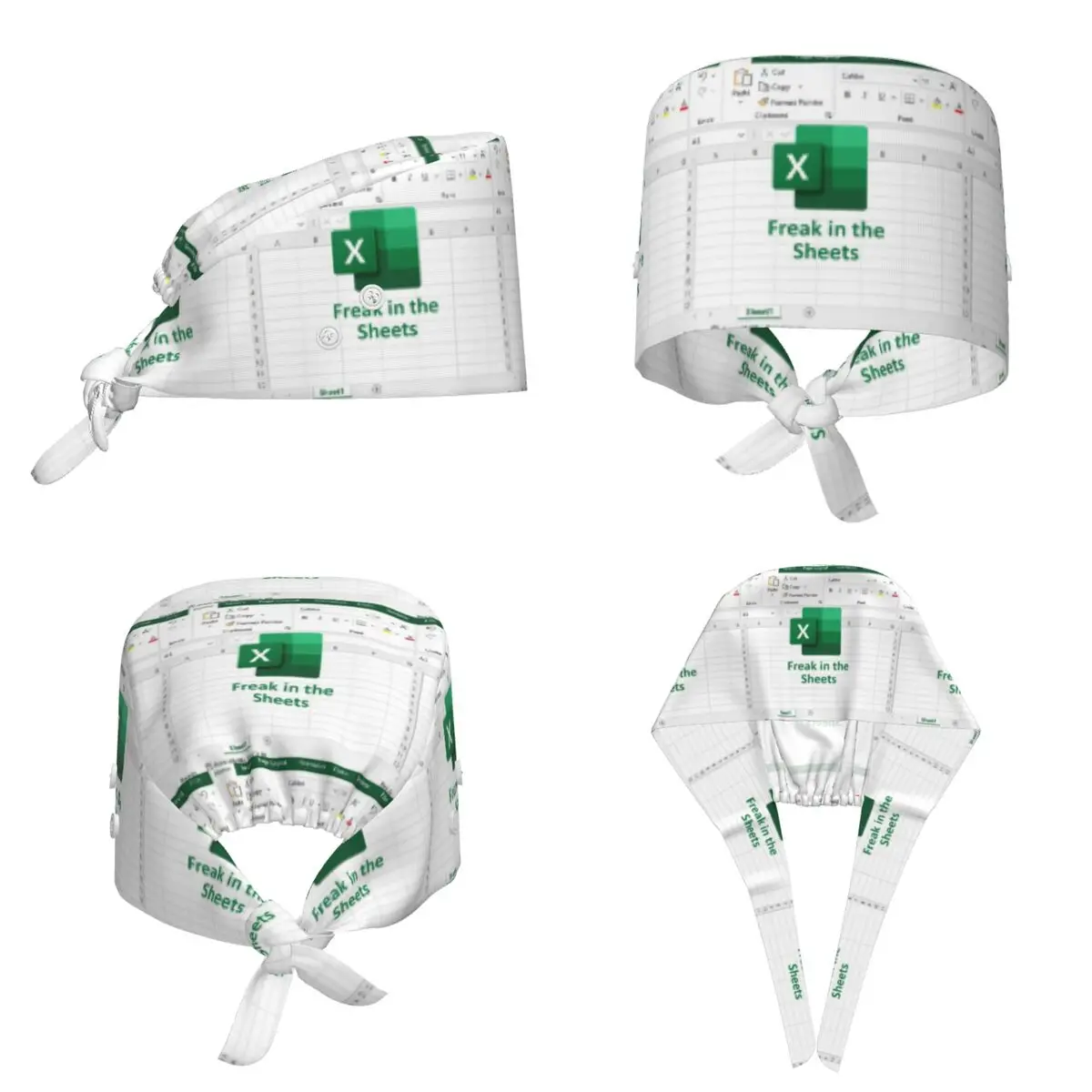Freak In The Sheets Excel Spreadsheet Scrub Hat Doctor Working Surgical Cap Men Women Adjustable Nursing Caps for Dentist