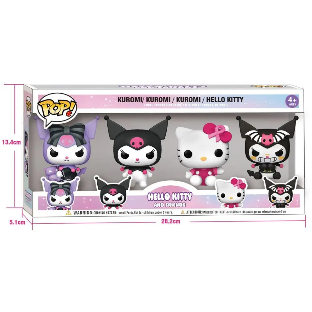 4pcs  Set Sanrio Action Pop Figure Anime Figures Kuromi My Melody Cinnamoroll Hello Kitty Model Dolls Kids Toys Birthday gifts