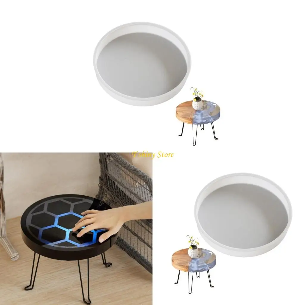 

N58F Artistic Sturdy Silicone Mold for Epoxy Resin Creation Large Round Accessory for Honeycomb and River Tabletops