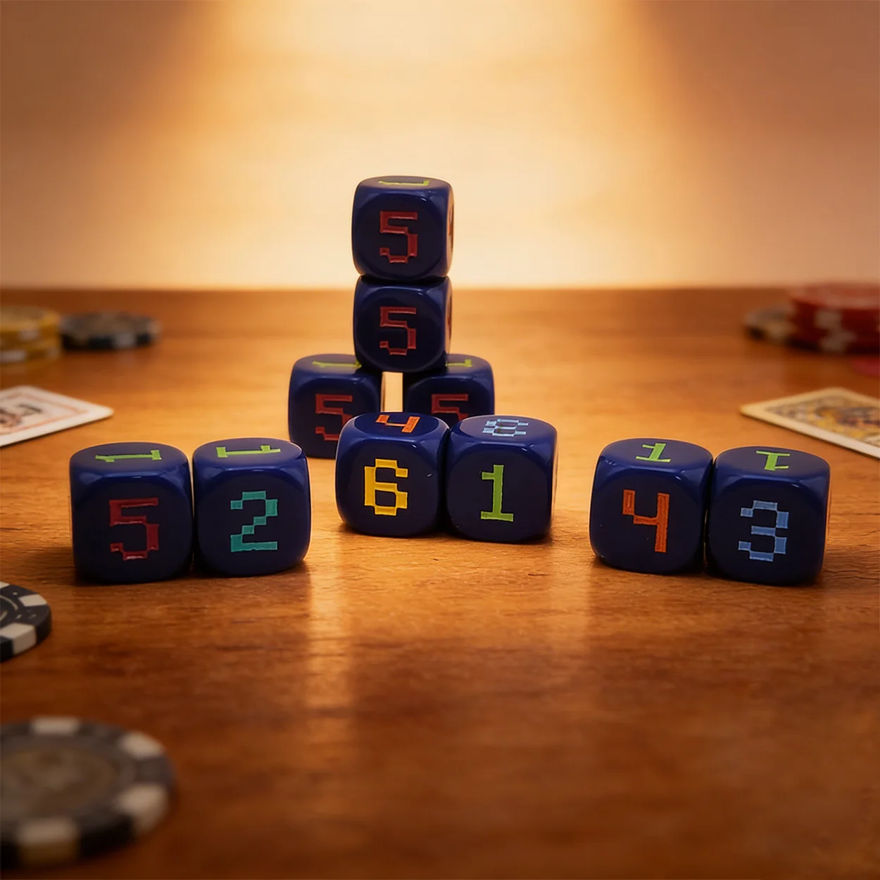

10pcs 14mm 6-Sided rounded 6-color digital game dice suitable for puzzle color recognition teaching props, party games