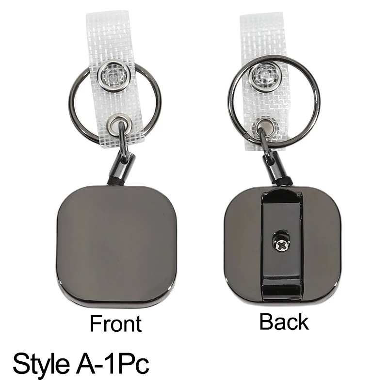 Metall-Kartenhalter Schlüsselring-Clip Ausziehbare Schlüsselkette Erweiterbare Gürtelrolle ID-Lanyard Namensschild-Kartenhalter – Detail 4