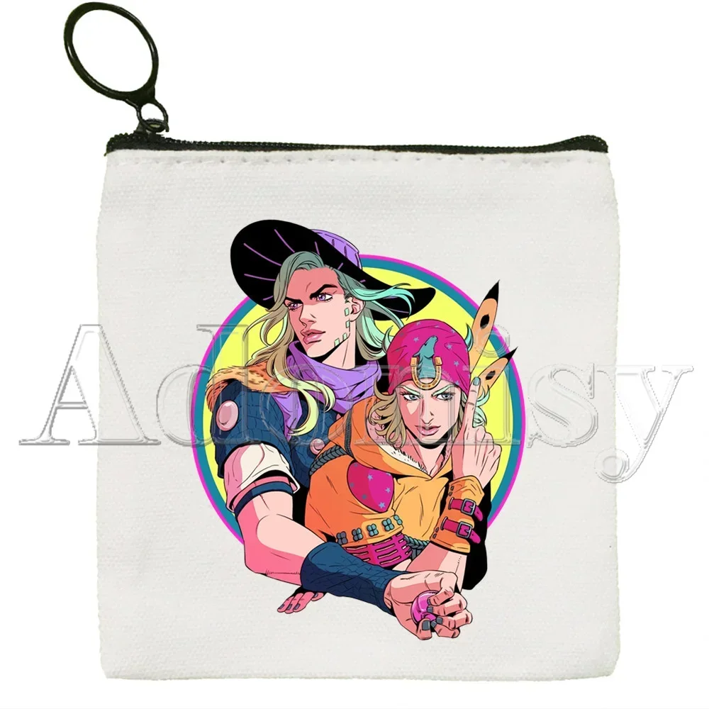 Jojo Bizarre Adventure Stone Ocean  Canvas Coin Purse Coin Purse Collection Canvas Bag Small Wallet Zipper Key Bag Hand Gift