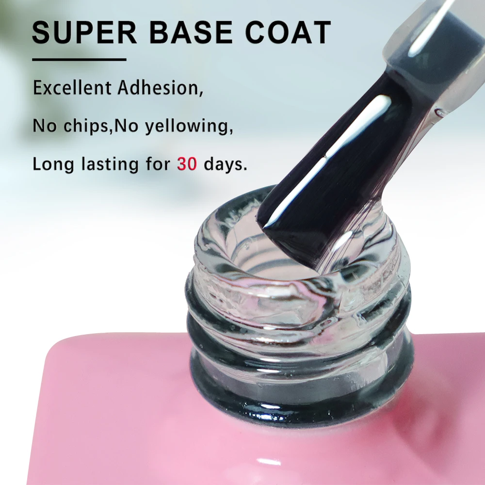 FZANEST Base Coat Top Coat Set 15ml Super Lasting Base Coat Nail Strong Diamond Top Coat Nail Art UV Gel Polish Top Coat Gel UV