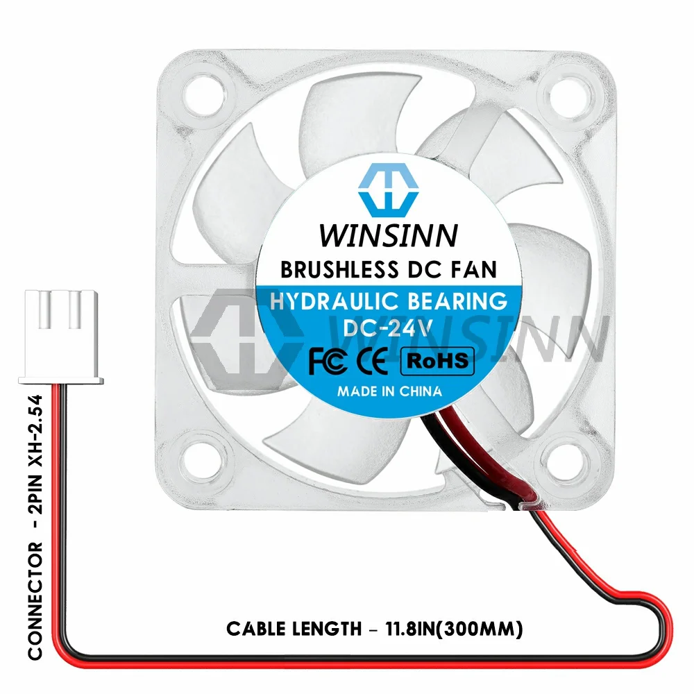 WINSINN 4010 40mm RGB Fan Color Led DC 5V 12V 24V Hydraulic Bearing Brushless Cooling 40x10mm 2PIN