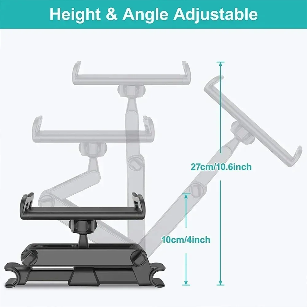 Supporto universale per poggiatesta per sedile posteriore per auto per iPad Air 1 2 4-11 pollici rotazione a 360 gradi Mini Tablet PC supporto per telefono per auto