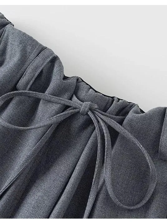 

Повседневные брюки темного цвета для женщин, свободные, прямые, с высокой талией, в корейском стиле, весна-лето