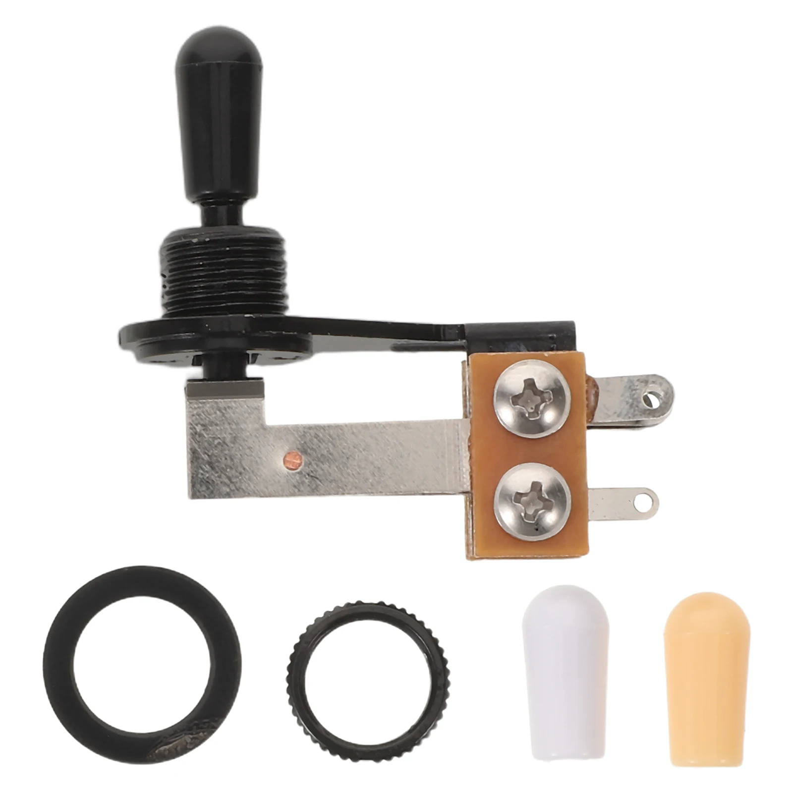 

1 Set Guitar 3-Way Toggle Switch L-Shaped Pickup Selector Switch Upgrade Replacement Accessory Include Plastic Knob Caps