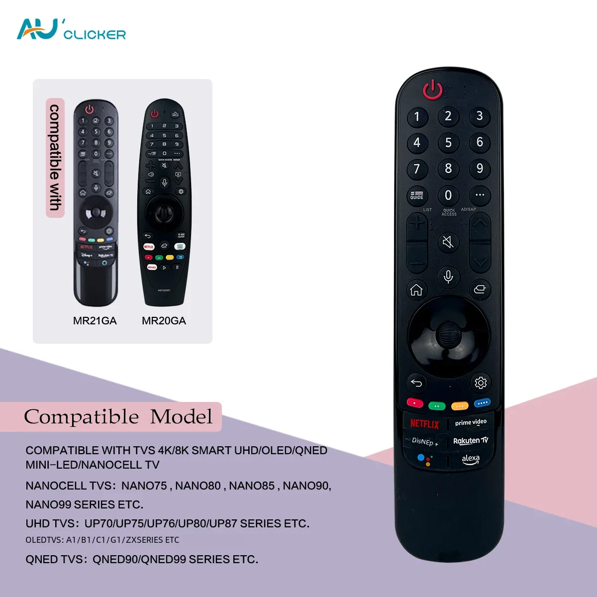 MR22GA Voice Remote AKB76039901 Replacement for LG Smart TV for Magic Remote MR22GN with Pointer and Voice Function