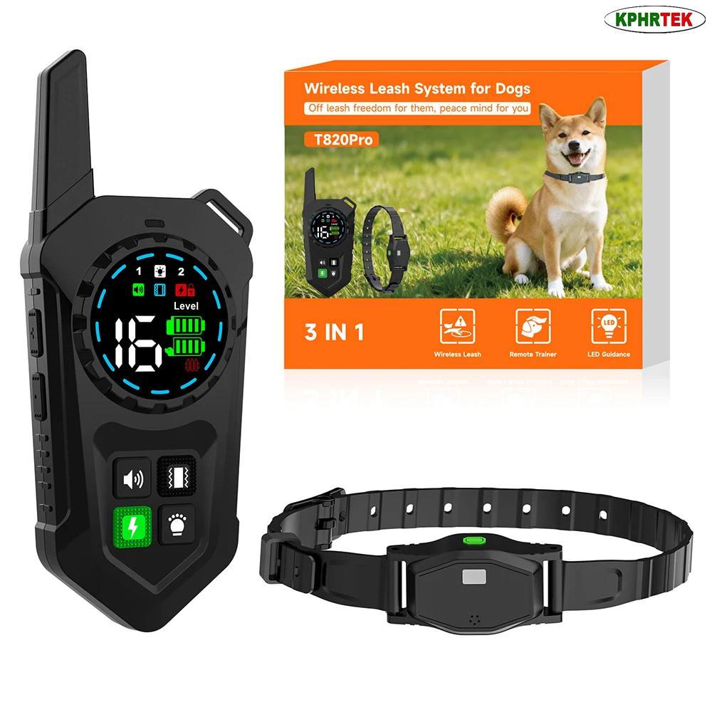 10 PCs T820 Pro Waterproof Wireless Dog Fence Containment System and Training Collar for Medium Large Dog