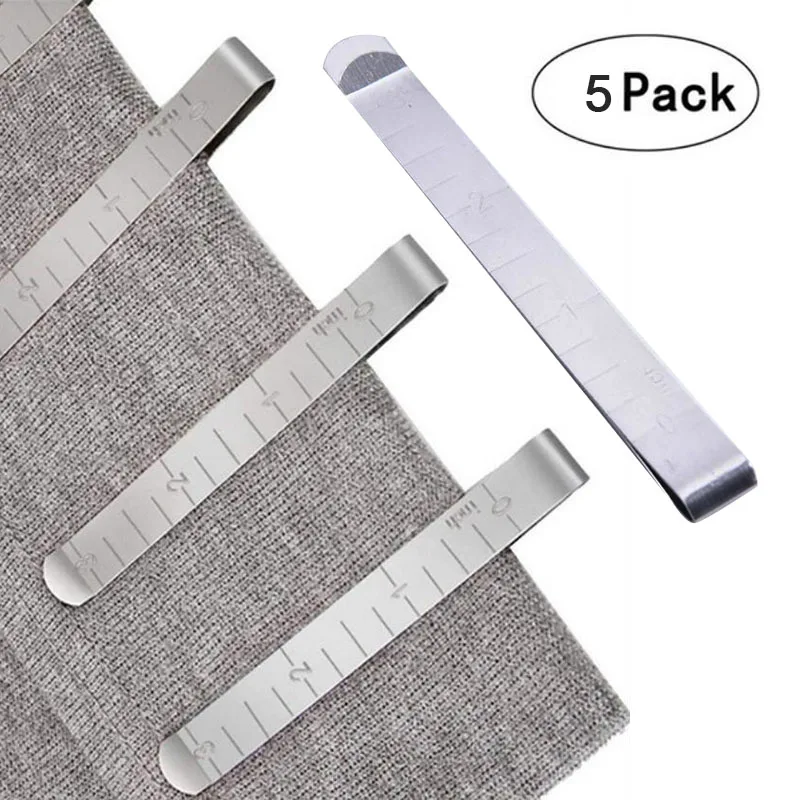 5Pcs/Pack Metal Sewing Crimping Clip Stainless Steel Ruler Measurement Clips