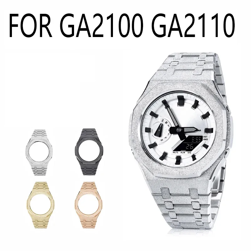 

Watch Strap + Watch Case Retrofit Accessories For Casio G-Shock GA2100 GA2110 Watch Band Watch Set 316 Metal Bracelet With Tools