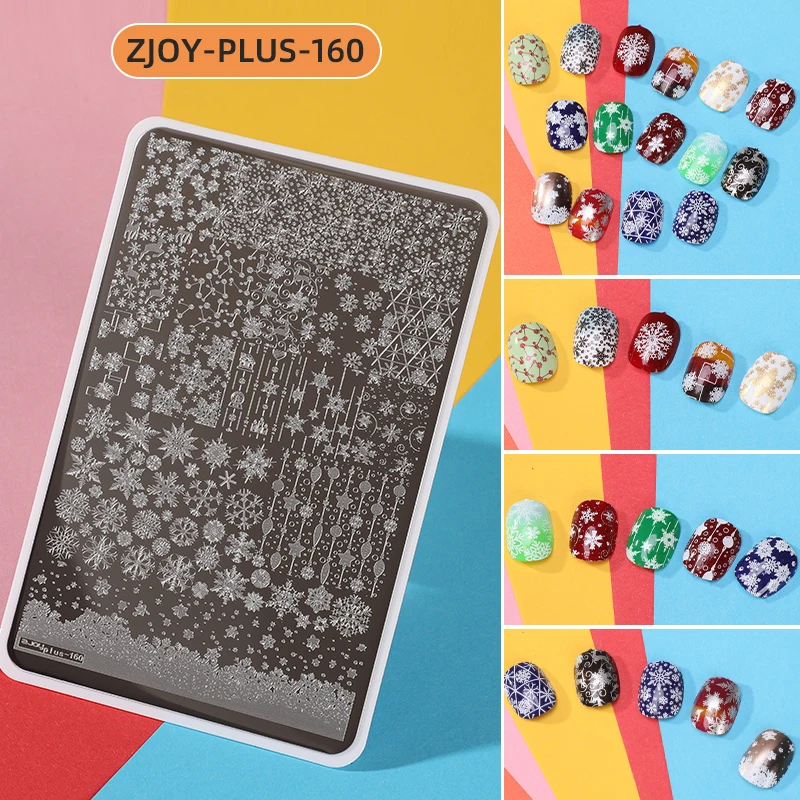 

1PC French Snowflakes Nail Stamping Plate Christmas Designs Nails Floral Stamp Template Nail Polish Manicure Printing Stencils *